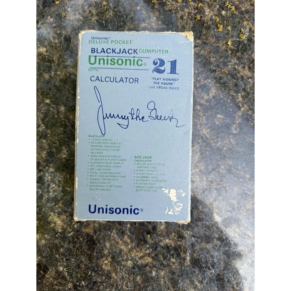 Vintage Unisonic 21 Blackjack Computer Calculator Jimmy The‎ Greek P-1 with Box
